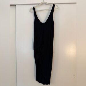 Riller Black Draped Tank Dress Asymmetrical Gathered Size 1 (S)